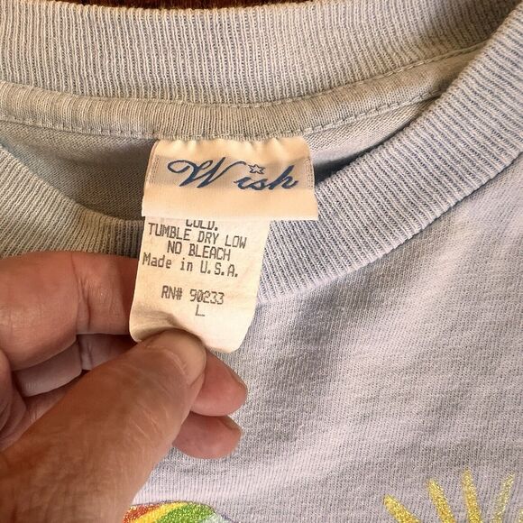 Vintage Care Bears T-shirt Tee Junior’s Large Wish Blue Long Sleeve Y2K Decal - Picture 6 of 6